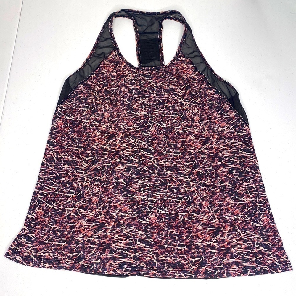 LULULEMON ATHLETICA PATTERNED ACTIVE TOP SIZE 2